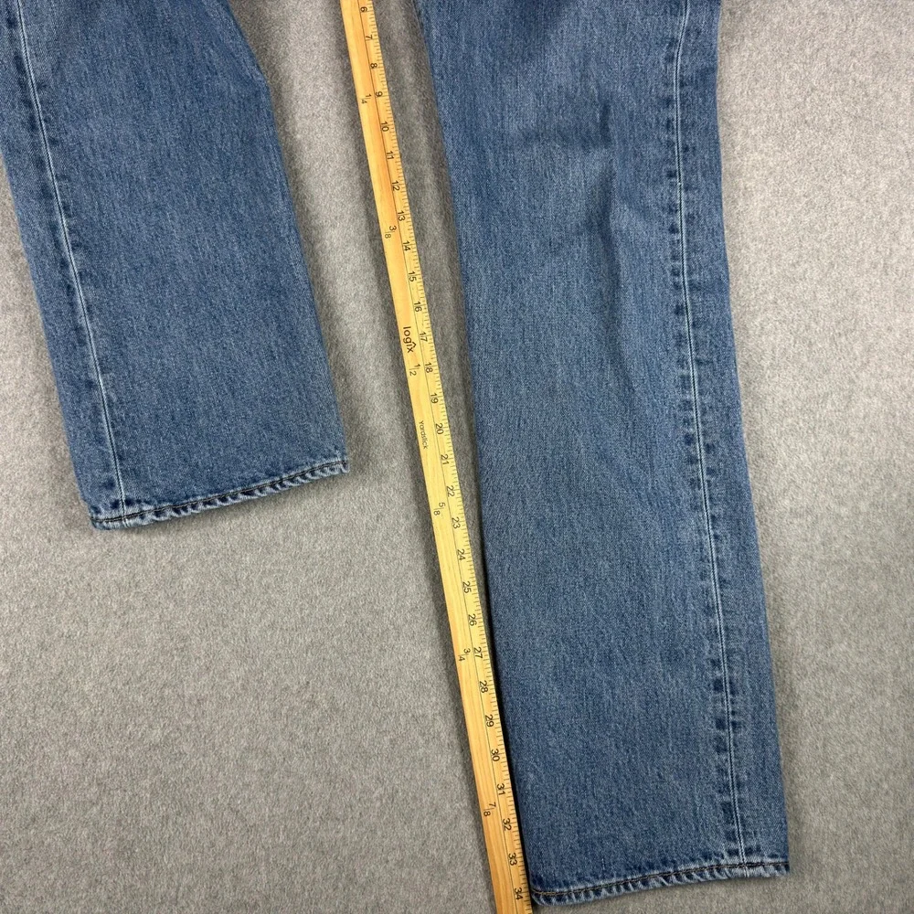 Levis 501 Mens Jeans Tag 34x34 Fits 36x34 Blue Denim Button Fly Straight Cotton